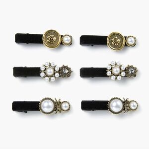 Cider Black and Gold Hair Clips Set